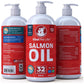 Salmon Oil for Dogs and Cats Omega 3 Fish Oil Liquid Supplement 32 oz Pump Bottle