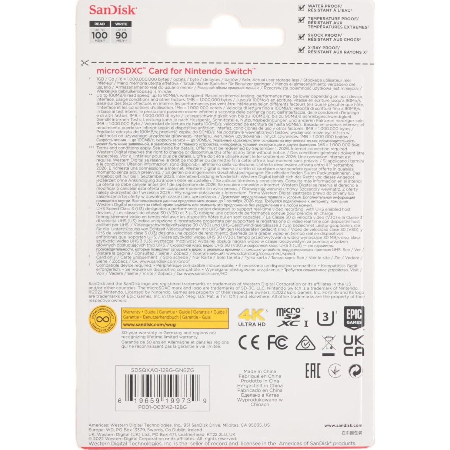 SanDisk 128GB MicroSDXC Card Licensed For Nintendo Switch, Fortnite Edition - SDSQXAO-128G-GN6ZG,619659199739