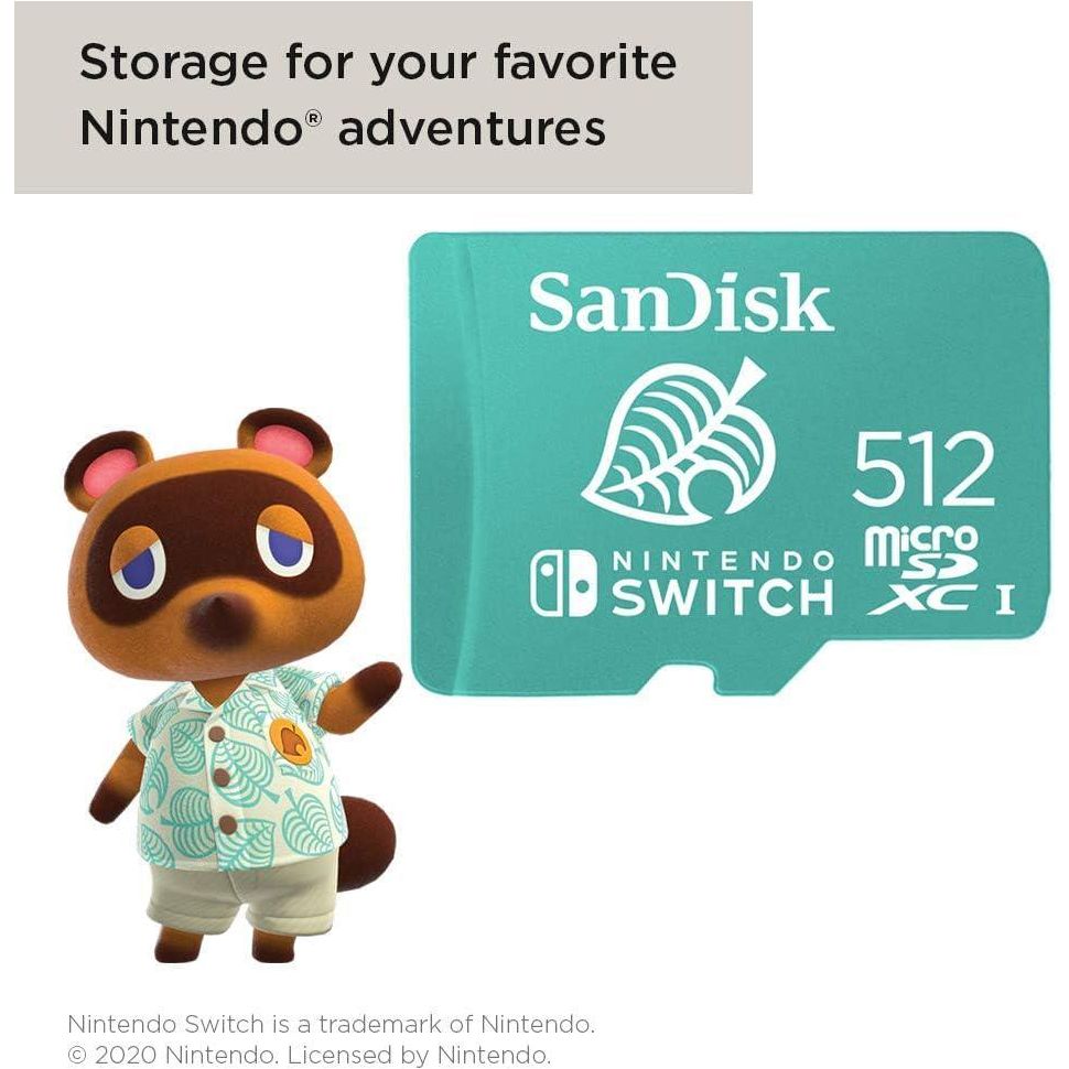 SanDisk 512GB MicroSDXC Card, Licensed For Nintendo Switch - SDSQXAO-512G-GNCZN,619659184650