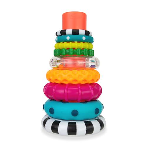 Sassy Stacks of Circles, 9-Piece Stacking Ring Toy, STEM Learning, Age 6+ Months