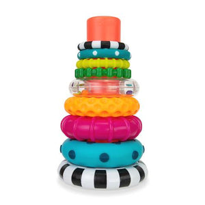 Sassy Stacks of Circles, 9-Piece Stacking Ring Toy, STEM Learning, Age 6+ Months