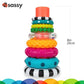 Sassy Stacks of Circles, 9-Piece Stacking Ring Toy, STEM Learning, Age 6+ Months