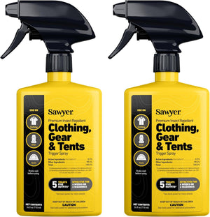 Sawyer Products Sawyer Products SP6572 Twin Pack Premium Permethrin Clothing Insect Repellent Trigger Spray, 24 Oz,Yellow