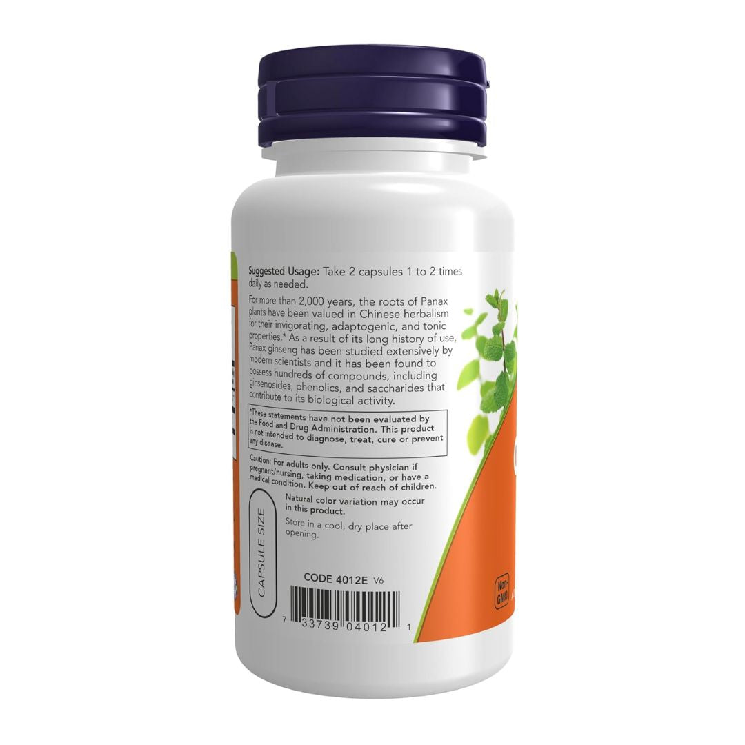 Now Foods Panax Ginseng 500mg 100 Veg Capsules,733739040121