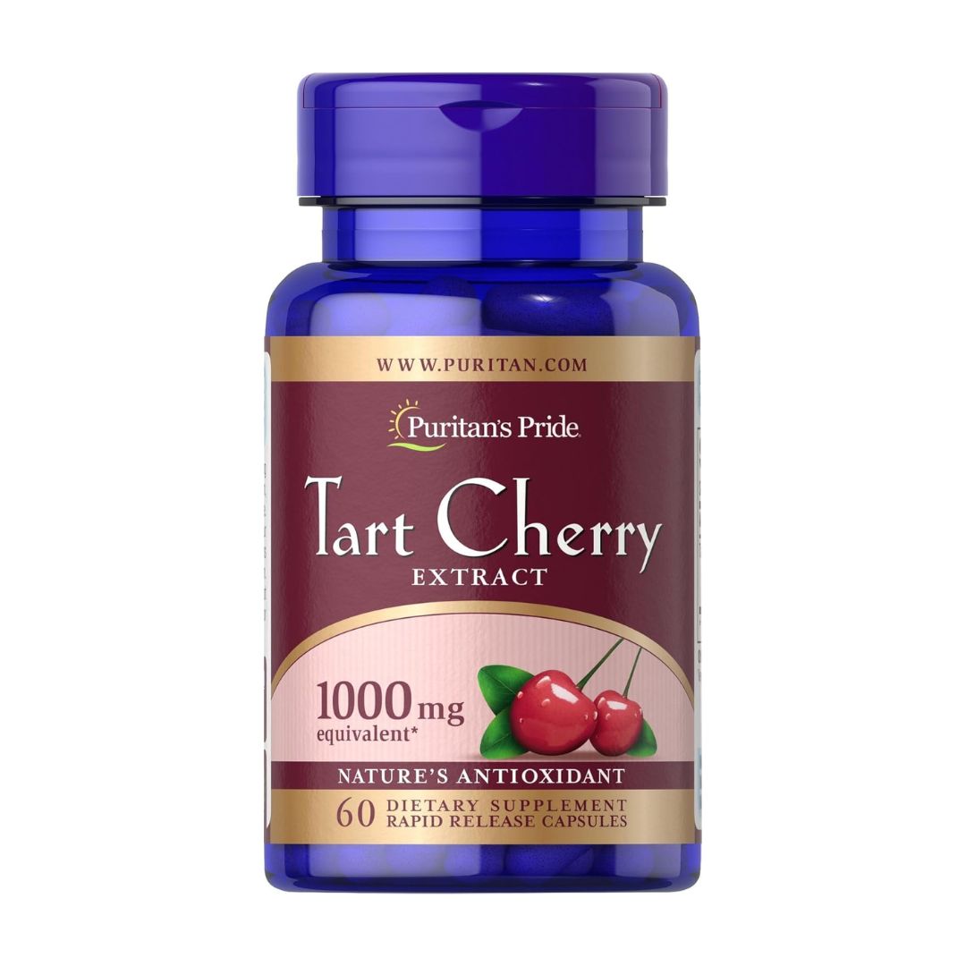 Puritan's Pride Tart Cherry Extract 1000mg 60 Veg Capsules,025077315482