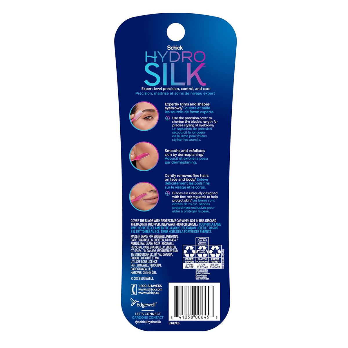 Schick Hydro Silk Touch-Up Dermaplaning Tool With Precision Cover, 9ct | Dermaplane Razor, Face Razors For Women, Eyebrow Razor, Facial Razor, Dermaplaning Razor, Womens Face Razor Peach Fuzz Remover,