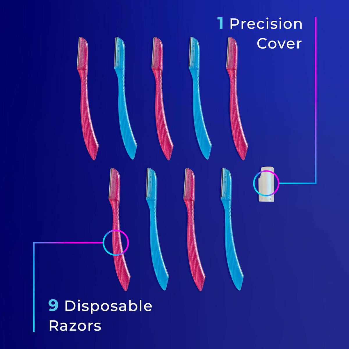 Schick Hydro Silk Touch-Up Dermaplaning Tool With Precision Cover, 9ct | Dermaplane Razor, Face Razors For Women, Eyebrow Razor, Facial Razor, Dermaplaning Razor, Womens Face Razor Peach Fuzz Remover,