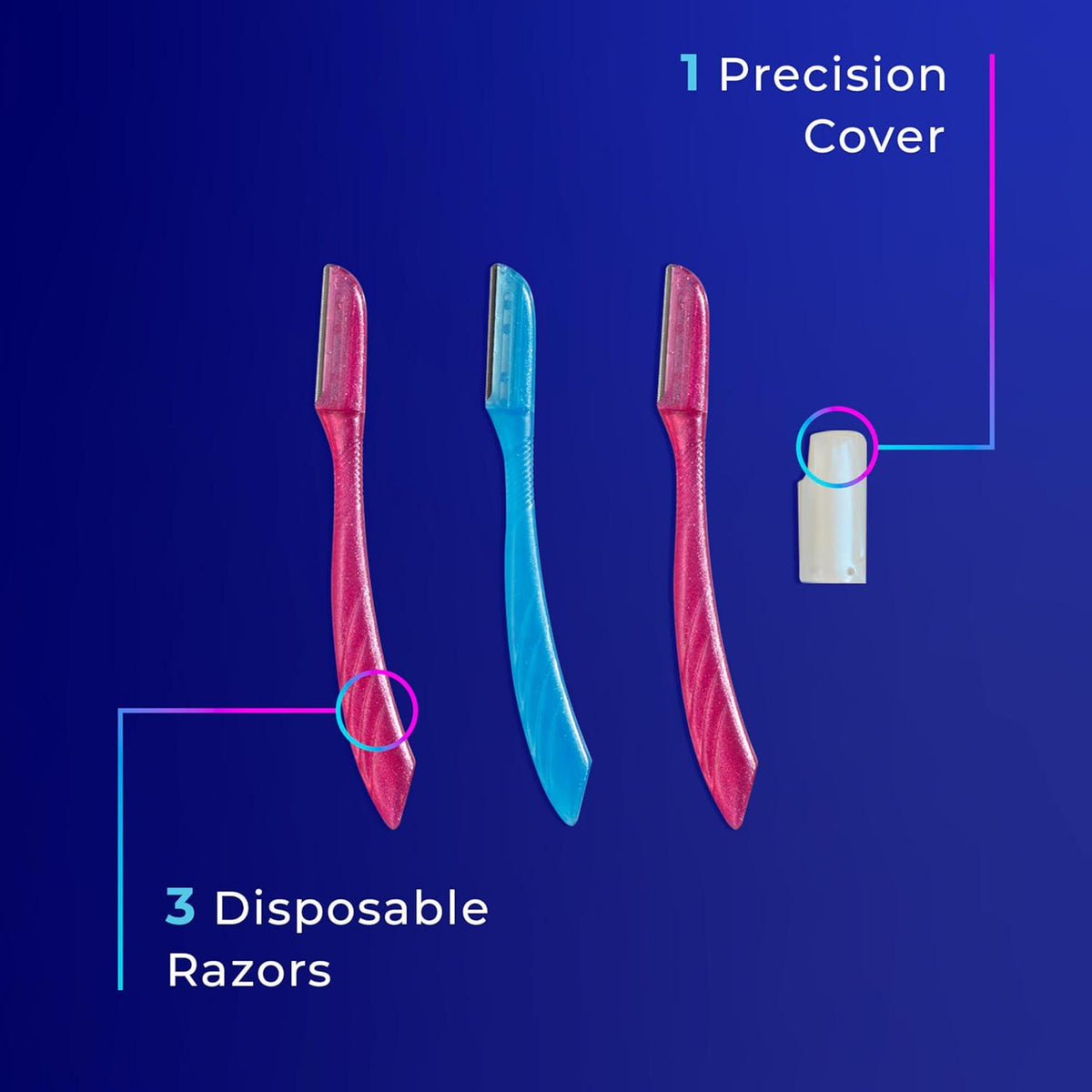 Schick Hydro Silk Touch-Up Dermaplaning Tool With Precision Cover, 3ct | Dermaplane Razor, Face Razors For Women, Eyebrow Razor, Facial Razor, Dermaplaning Razor, Womens Face Razor Peach Fuzz Remover,