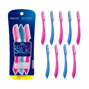Schick Hydro Silk Touch-Up Dermaplaning Tool With Precision Cover, 9ct | Dermaplane Razor, Face Razors For Women, Eyebrow Razor, Facial Razor, Dermaplaning Razor, Womens Face Razor Peach Fuzz Remover,
