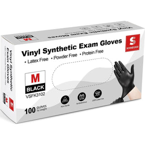 Schneider Schneider Vinyl Synthetic Exam Gloves, 4 Mil, Latex Free Disposable Gloves For Medical, Cooking, Cleaning, And Food Prep