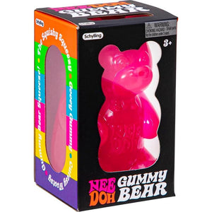 Schylling NeeDoh Gummy Bear Sensory Fidget Toy 3.5 Inch Jelly Filled Stress Reliever Colors Vary 1 Pack