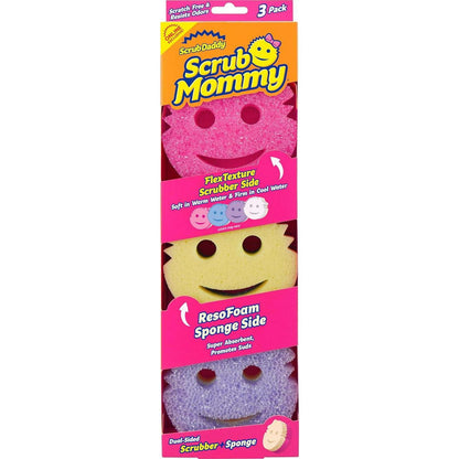 Scrub Daddy Scrub Mommy Sponges, Non-Scratch Cleaning Sponges, Dual-Sided for Kitchen & Bathroom, Multi-Surface Safe, 3 Count