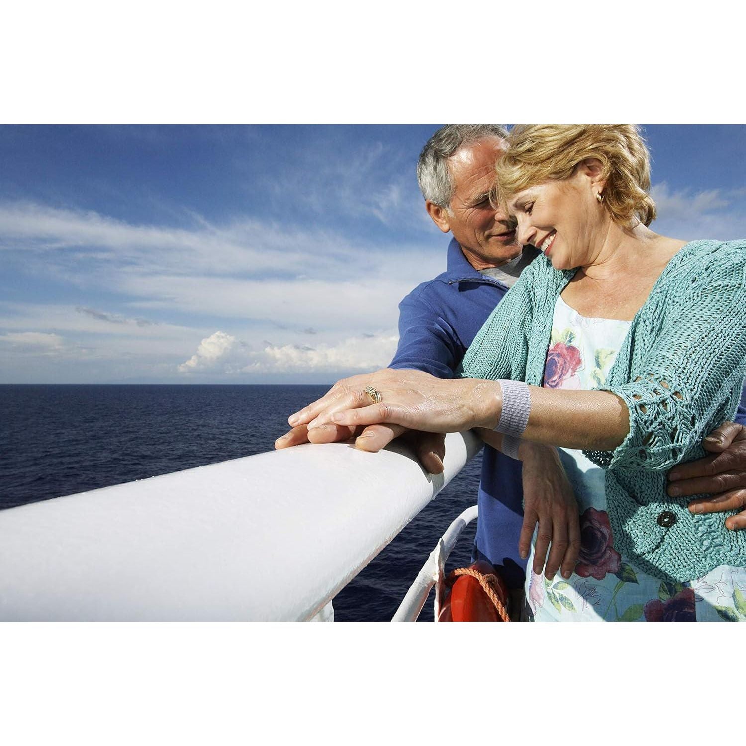 Sea-Band Anti-Nausea Acupressure Wristband For Motion And Morning Sickness, 1 Pair, Gray,