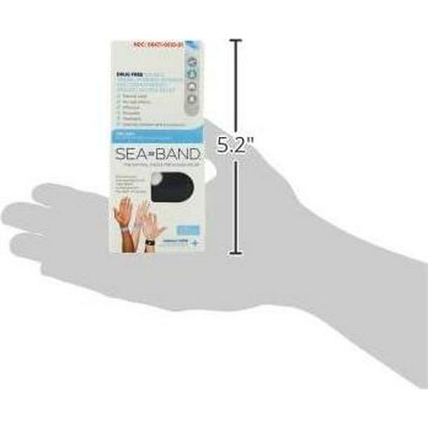 Sea-Band Anti-Nausea Acupressure Wristband For Motion And Morning Sickness, 1 Pair, Gray,
