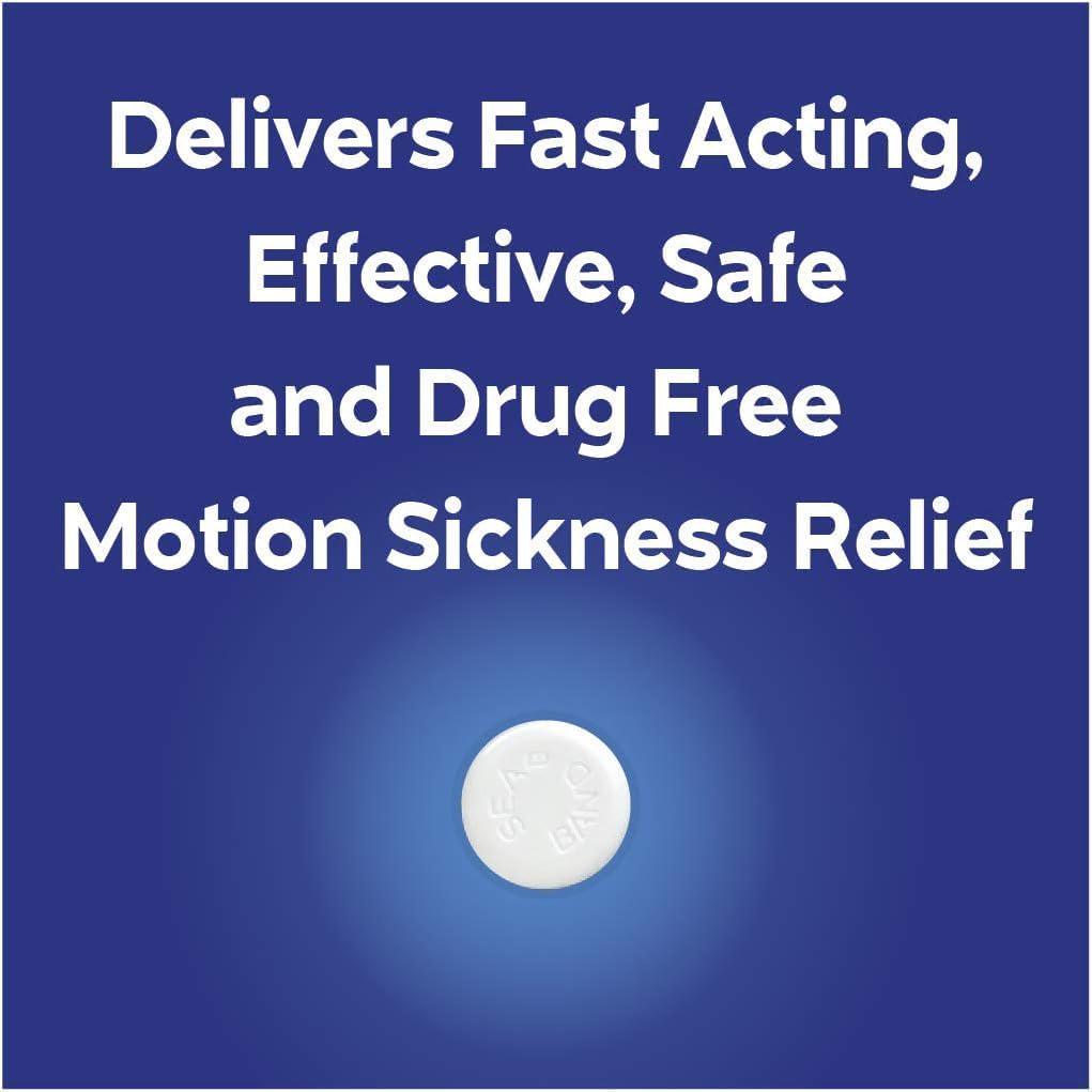 Sea-Band Anti-Nausea Acupressure Wristband For Motion And Morning Sickness - 1 Pair Navy Blue,