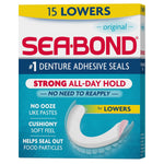 Sea Bond Secure Denture Adhesive Seals, Original Lowers, Zinc-Free, All-Day-Hold, Mess-Free, 15 Count (Pack Of 1),