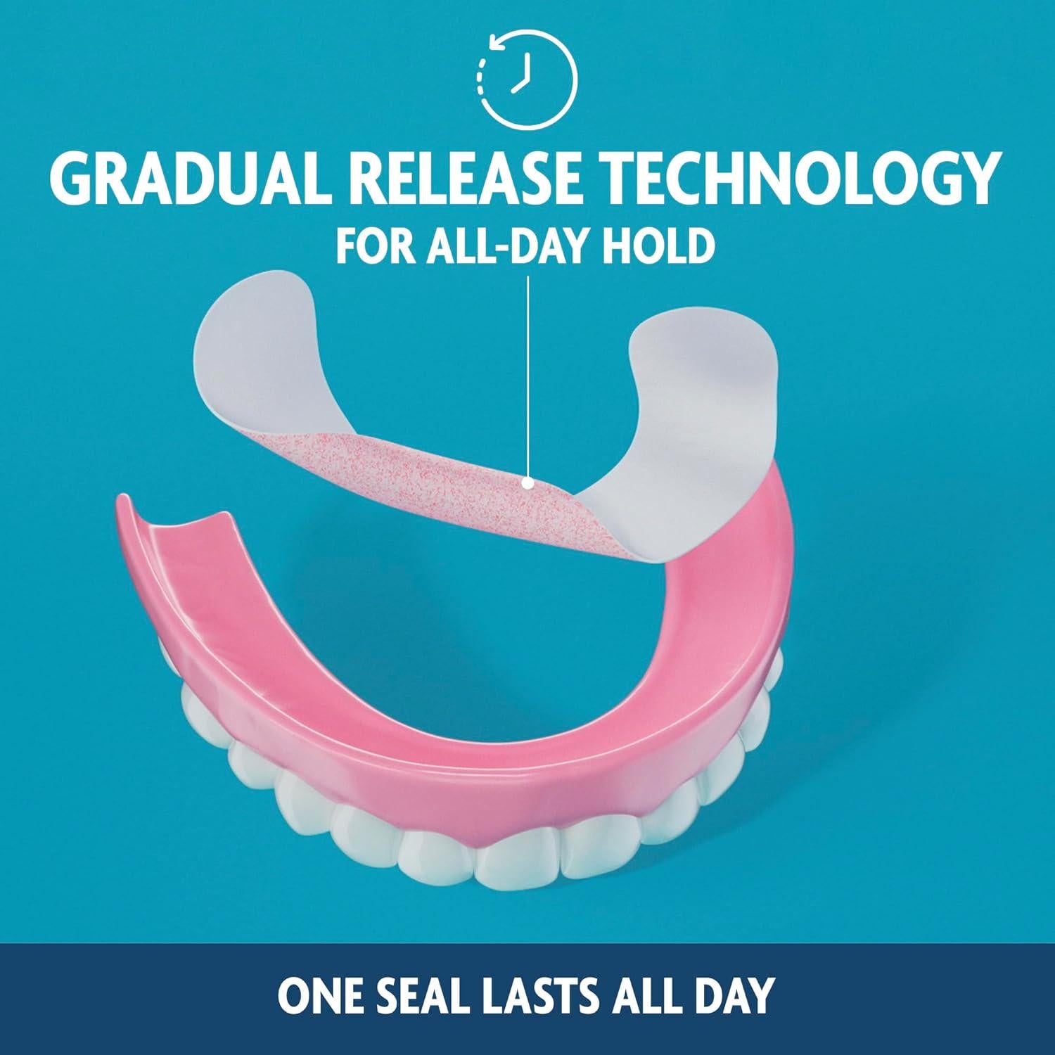 Sea Bond Secure Denture Adhesive Seals, Original Lowers, Zinc-Free, All-Day-Hold, Mess-Free, 15 Count (Pack Of 1),