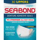 Sea Bond Secure Denture Adhesive Seals, Original Uppers, Zinc-Free, All-Day-Hold, Mess-Free, 30 Count (Pack Of 1),
