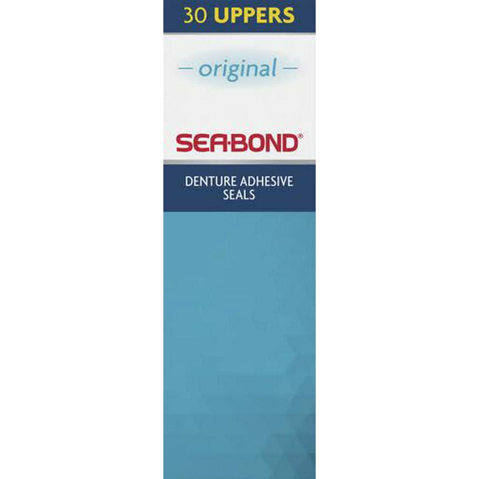 Sea Bond Secure Denture Adhesive Seals, Original Uppers, Zinc-Free, All-Day-Hold, Mess-Free, 30 Count (Pack Of 1),