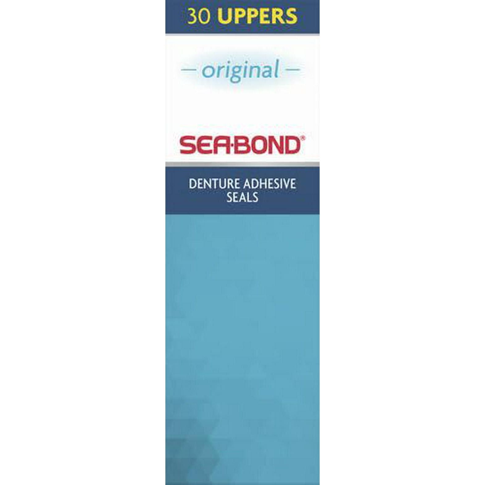 Sea Bond Secure Denture Adhesive Seals, Original Uppers, Zinc-Free, All-Day-Hold, Mess-Free, 30 Count (Pack Of 1),
