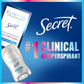 Secret Secret Clinical Strength Antiperspirant Deodorant For Women, 3X Stress Protection, 72hr Sweat And Odor Protection, PH Balancing Minerals, Invisible Solid, Completely Clean Scent, 2.6 Oz