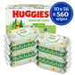 Sensitive Baby Wipes, Huggies Natural Care Baby Diaper Wipes, Unscented, Hypoallergenic, 99% Purified Water, 10 Flip-Top Packs (560 Wipes Total),