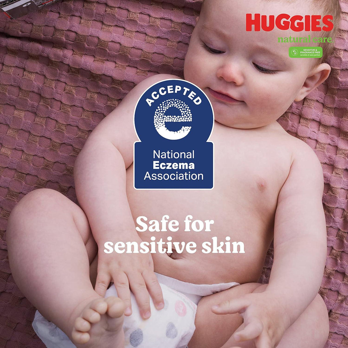 Sensitive Baby Wipes, Huggies Natural Care Baby Diaper Wipes, Unscented, Hypoallergenic, 99% Purified Water, 3 Flip-Top Packs (168 Wipes Total),