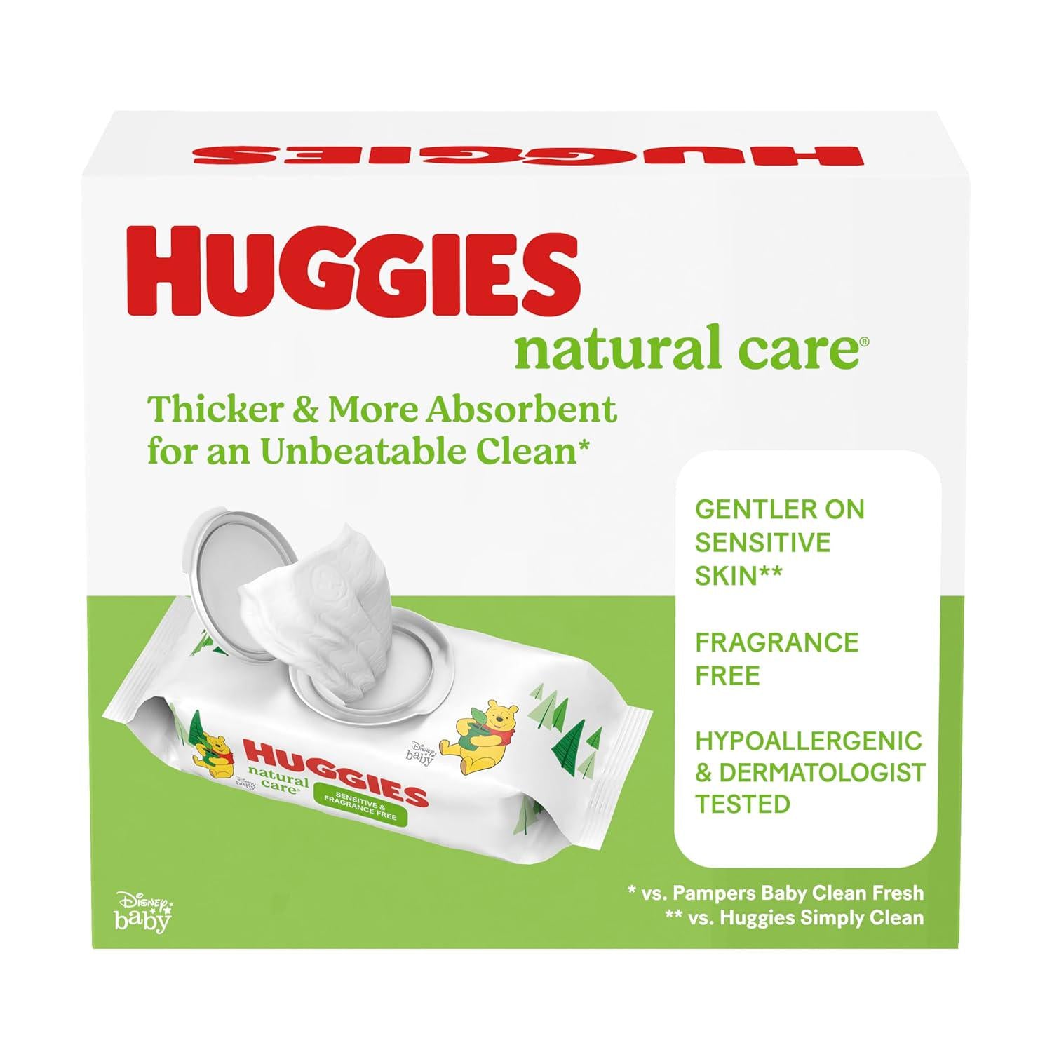 Sensitive Baby Wipes, Huggies Natural Care Baby Diaper Wipes, Unscented, Hypoallergenic, 99% Purified Water, 56 Count (Pack Of 9) (504 Wipes Total),