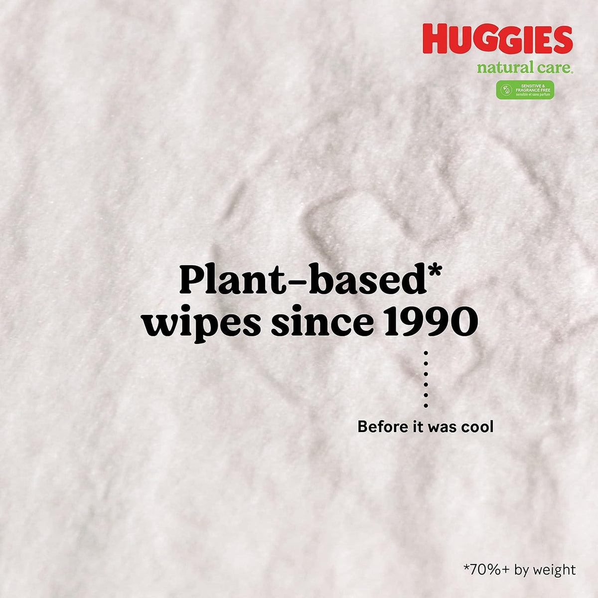 Sensitive Baby Wipes, Huggies Natural Care Baby Diaper Wipes, Unscented, Hypoallergenic, 99% Purified Water, 3 Flip-Top Packs (168 Wipes Total),