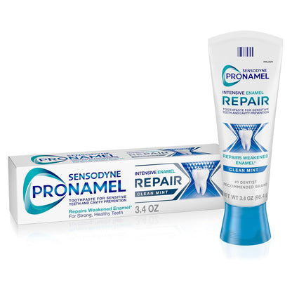 Sensodyne Pronamel Intensive Enamel Repair Toothpaste for Sensitive Teeth, Rehardens & Strengthens Enamel, Clean Mint, 34oz
