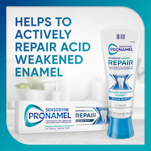 Sensodyne Pronamel Intensive Enamel Repair Toothpaste for Sensitive Teeth, Rehardens & Strengthens Enamel, Clean Mint, 34oz