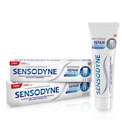Sensodyne Repair & Protect Whitening Toothpaste, Sensitive Teeth & Cavity Prevention, 34oz, Pack of 2