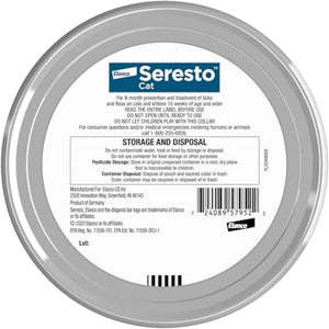 Seresto Cat Flea and Tick Collar Vet Recommended 8 Month Protection Pack of 2 for Cats of All Sizes