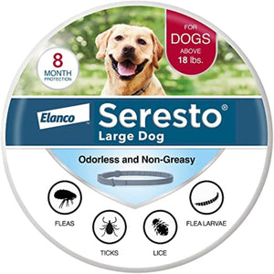 Seresto Large Dog Flea & Tick Collar, 8 Months Protection, Vet Recommended for Dogs Over 18 lbs
