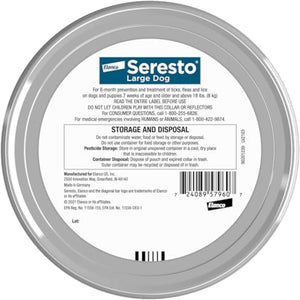 Seresto Large Dog Flea & Tick Collar, 8 Months Protection, Vet Recommended for Dogs Over 18 lbs