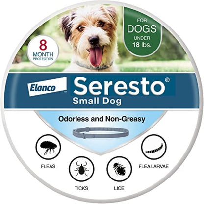 Seresto Small Dog Flea and Tick Collar Vet Recommended Under 18 lbs 8 Month Protection Single Pack