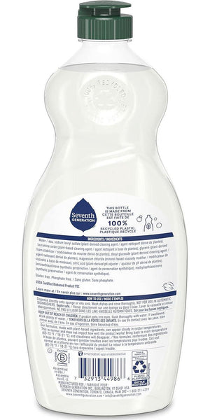 Seventh Generation Free & Clear Dish Liquid Soap, 19 oz, Sensitive Skin Formula, Pack of 6, Plant-Based Ingredients