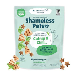 Shameless Pets Digestive Cat Treats, 1 Bag, Chicken & Catnip Crunchy Bites, Supports Digestive Health