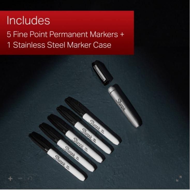 Sharpie Permanent Markers Variety Pack, Featuring Ultra-Fine, Chisel Tip, And Fine Tip Marker Set, Writing And Poster Markers, Black, 6 Count,