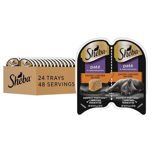 Sheba Perfect Portions Pate Wet Cat Food Savory Chicken 24 Twin Pack Trays 48 Servings
