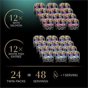 Sheba Perfect Portions Pate Wet Cat Food Salmon Whitefish Tuna 24 Servings 2.6 oz Twin Pack 2 Count