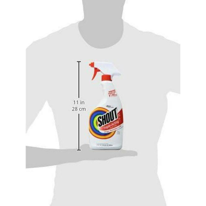 Shout Active Enzyme Laundry Stain Remover Spray, Triple-Acting Formula Clings, Penetrates, And Lifts 100+ Types Of Everyday Stains - Prewash Spray 22oz,
