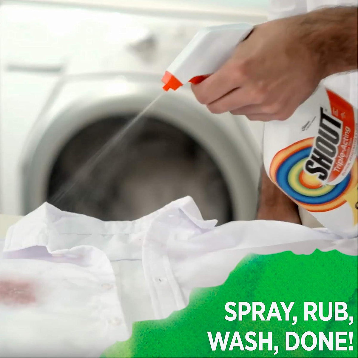 Shout Active Enzyme Laundry Stain Remover Spray, Triple-Acting Formula Clings, Penetrates, And Lifts 100+ Types Of Everyday Stains - Prewash Spray 22oz,
