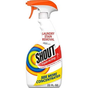 Shout Active Enzyme Laundry Stain Remover Spray, Triple-Acting Formula Clings, Penetrates, And Lifts 100+ Types Of Everyday Stains - Prewash Spray 22oz,