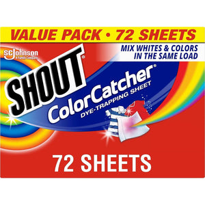 Shout Color Catchers for Laundry, Prevents Color Runs & Maintains Clothing, 72 Count