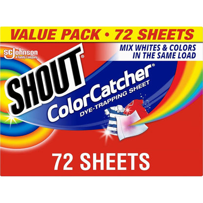 Shout Color Catchers for Laundry, Prevents Color Runs & Maintains Clothing, 72 Count
