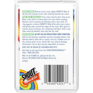 Shout Wipes, Wipe And Go Instant Stain Remover, Laundry Stain And Spot Remover For On-the-Go, 4 Wipes (Pack Of 1),