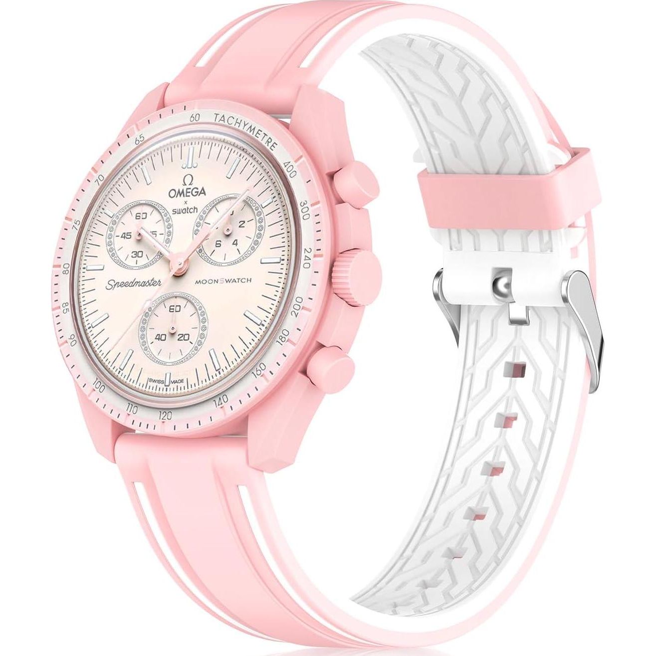 Silicone Band Compatible With Moonswatch,Soft Waterproof Quick Release Rubber 20mm Replacement Watchband For Omega X Swatch Moonswatch Speedmaster/Rolex/SEIKO For Women Men.,Does not Apply