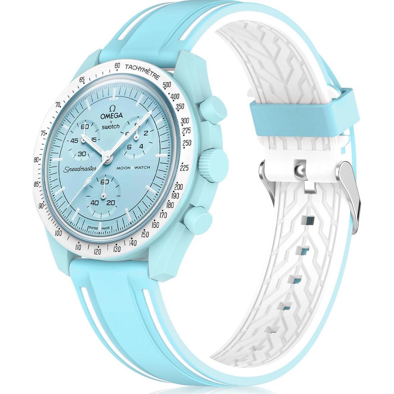 Silicone Band Compatible With Moonswatch,Soft Waterproof Quick Release Rubber 20mm Replacement Watchband For Omega X Swatch Moonswatch Speedmaster/Rolex/SEIKO For Women Men.,Does not Apply