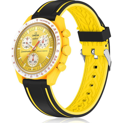 Silicone Band Compatible With Moonswatch,Soft Waterproof Quick Release Rubber 20mm Replacement Watchband For Omega X Swatch Moonswatch Speedmaster/Rolex/SEIKO For Women Men.,Does not Apply
